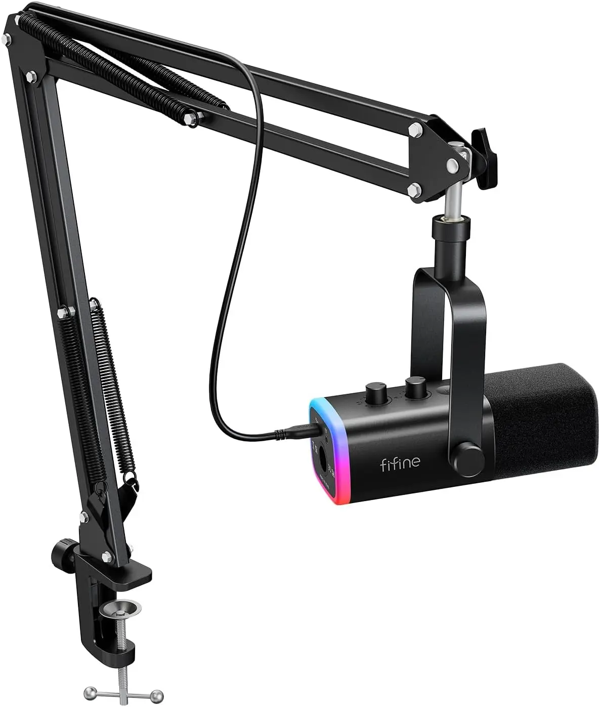 FIFINE AmpliGame AM8T XLR/USB Dynamic Gaming Microphone with Boom Arm